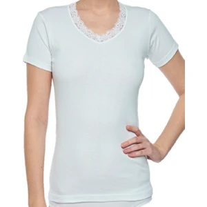 FSM1453 Kadın Pamuklu Kısa Kollu Dantellı Atlet 2'li