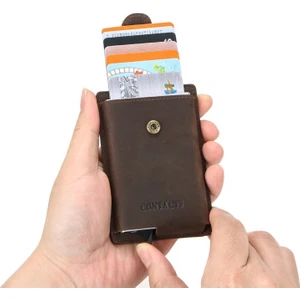 Contacts Elicona -  Eskitme Deri Mekanizmalı Stylish Erkek Kartlık