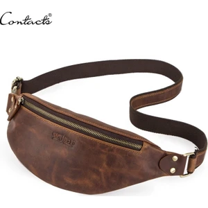 Contacts Pervalle -  Natural Deri Vintage Bel Çantası