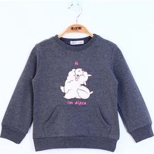 Kız Çocuk Kuzu Baskılı Sweatshirt