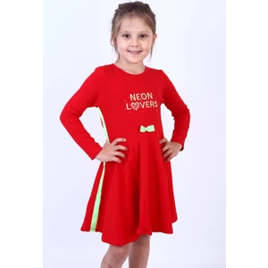 Kız Çocuk Neon Lover Nakışlı Elbise