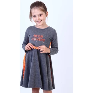 Kız Çocuk Neon Lover Nakışlı Elbise