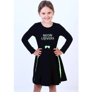 Kız Çocuk Neon Lover Nakışlı Elbise