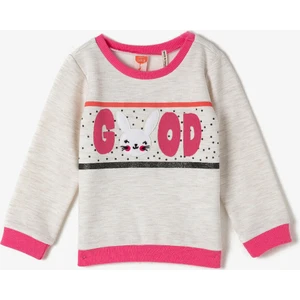 Kız Çocuk Bisiklet Yaka Baskılı Sweatshirt