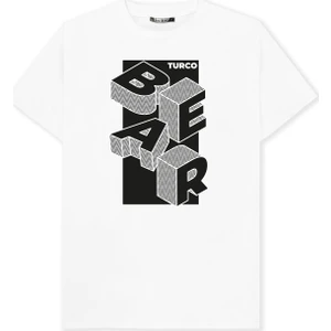 Bear T-Shirt Siyah Baskılı XL