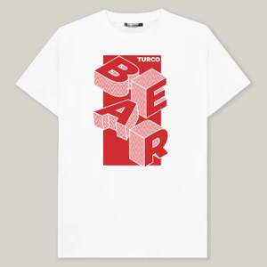 Bear T-Shirt Kırmızı Baskılı L