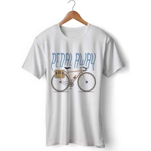 Art Hediye Bisiklet Pedal Away Logo Baskılı Tişört Tshirt