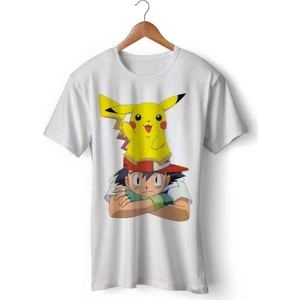 Art Hediye Pokemon Pikachu Logo Baskılı Tişört Tshirt