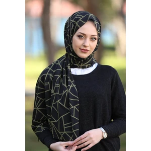 Stella Üçgen Desen Şal Siyah Rengi 70X180CM