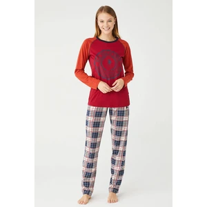 U.S. Polo Assn. Kadın Bordo Pijama Takım
