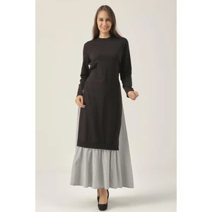 Darlin Moda Siyah Toka Detaylı Maxi Boy Elbise DM91006