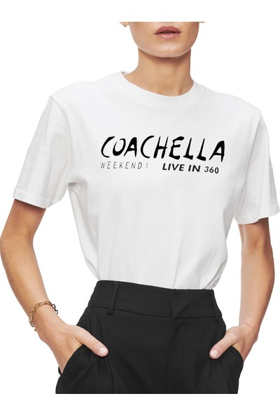 Mack Kadın Coachella Weekend Beyaz Boyfriend T-Shirt
