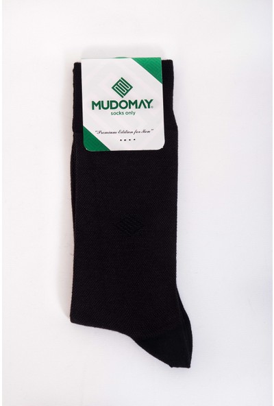 Mudomay 6'lı Bambu Corespun Mevsimlik Siyah Erkek Çorap
