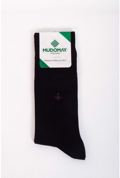 Mudomay 6'lı Bambu Corespun Mevsimlik Siyah Erkek Çorap