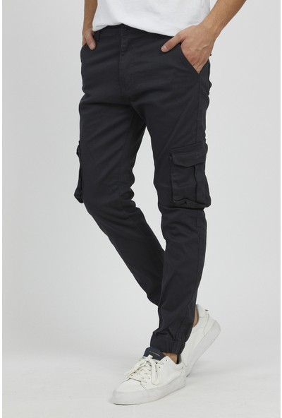 Serseri Jeans Füme Renk Likralı Slim Fit Körüklü Cep Kargo Pantolon