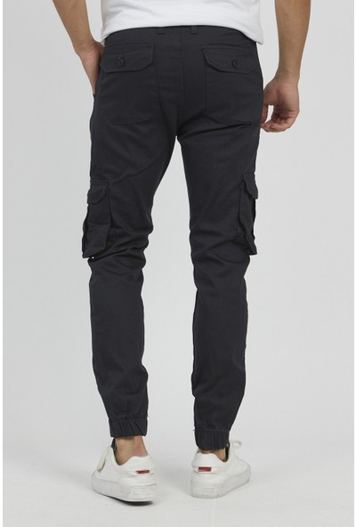 Serseri Jeans Füme Renk Likralı Slim Fit Körüklü Cep Kargo Pantolon