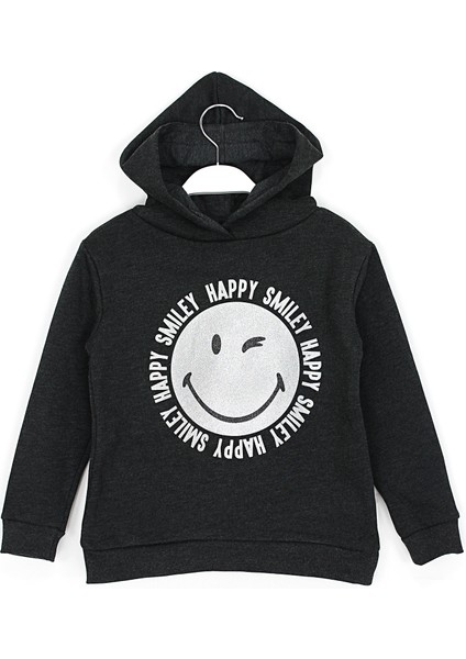 Dobakids Smile Baskılı Kız Çocuk Kışlık Kapüşonlu Sweatshirt 7 - 16 Yaş