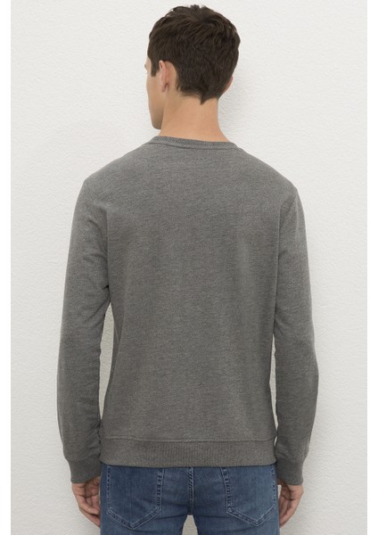 Erkek Antrasit Melanj Sweatshirt Basic 50225481-VR081