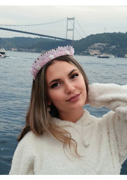 008A - Kraliçe Lohusa Tacı , Kadın Saç Aksesuarı , Yenidoğan Hediyelik
