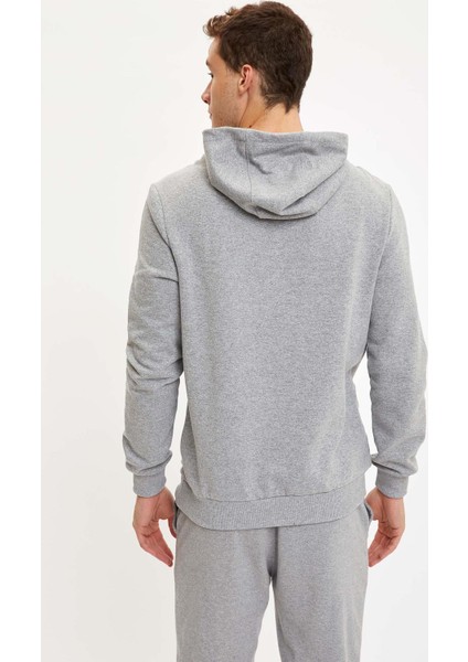 Kapüşonlu Slim Fit Kuru Kafa Baskılı Sweatshirt S7007AZ20AU fırsatları