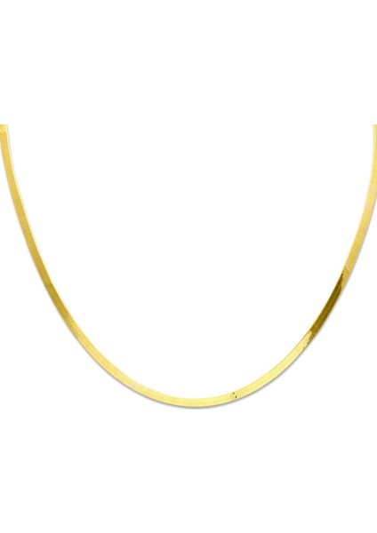 3 mm Enli 22 Ayar Altın Ezme Zincir