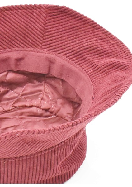 Kadife Bucket Şapka-Bordo