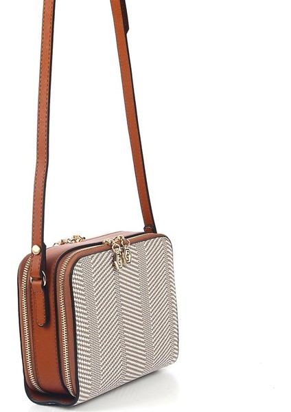 Silver Polo Kadın Çapraz Çanta Bej - Taba NV888 modelleri