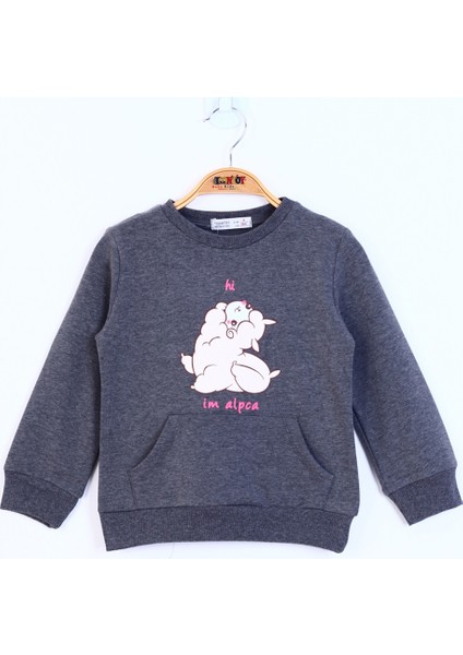 Kız Çocuk Kuzu Baskılı Sweatshirt