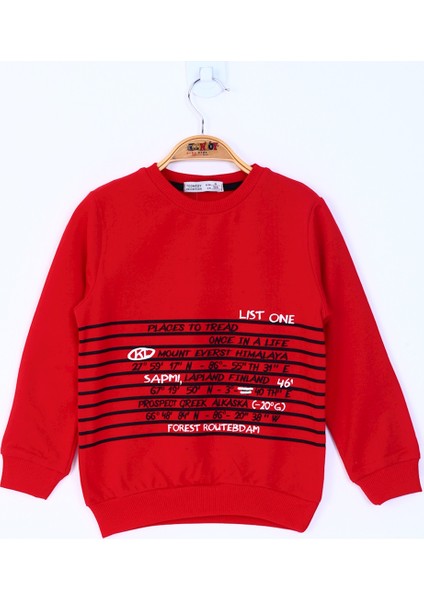 Erkek Çocuk Yazı Baskılı Sweatshirt