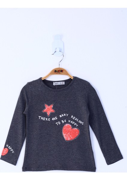 Kız Çocuk Pul Işlemeli Sweatshirt