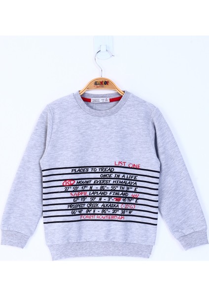 Erkek Çocuk Yazı Baskılı Sweatshirt