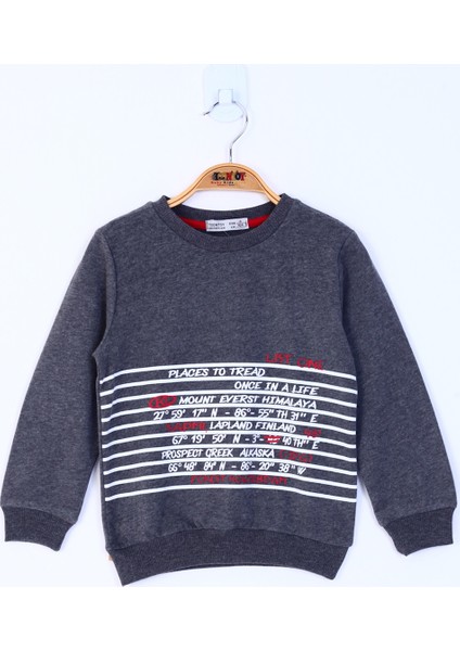 Erkek Çocuk Yazı Baskılı Sweatshirt