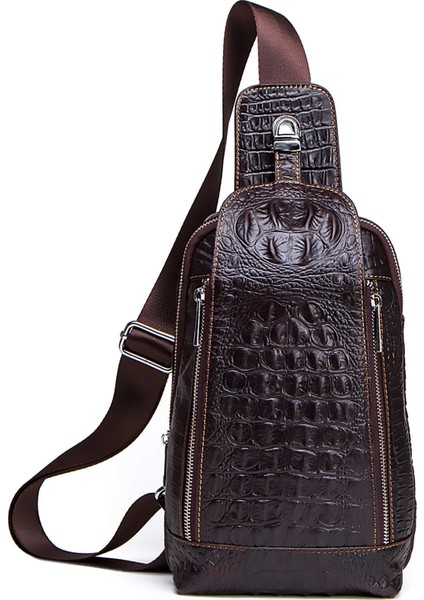 Olia - Deri Prestige Serie Croco Erkek Omuz Çantası