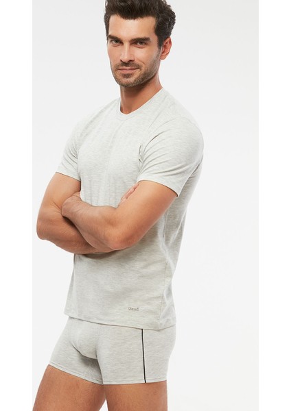 Erkek Penye Likra Compact 0-Yaka James T-Shirt Atlet 6 lı