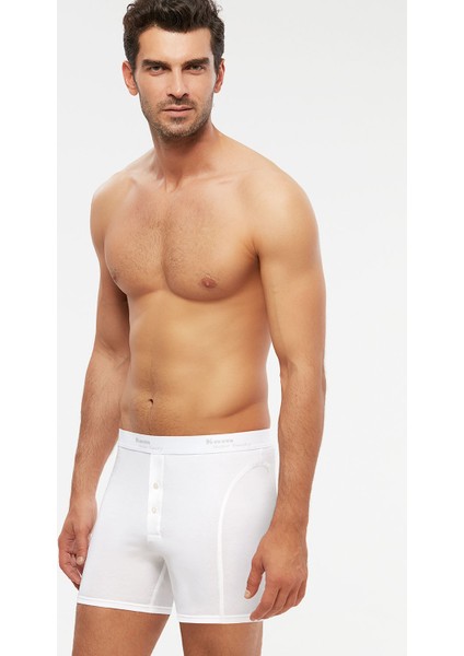 Erkek Penye Likra Compact Long Boxer Düğmeli 6 Lı
