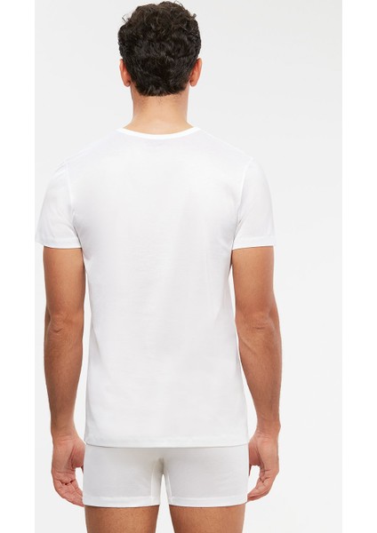 Erkek Merserize V-Yaka T-Shirt Atlet 6 lı