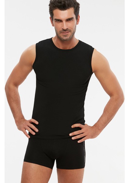 Erkek Penye Likra Compact 0-Yaka Kolsuz Nick Atlet 6 lı