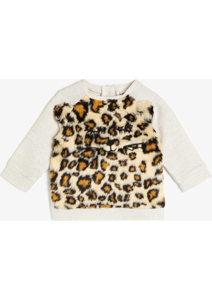 Kids Kız Çocuk Leopar Desenli Sweatshirt