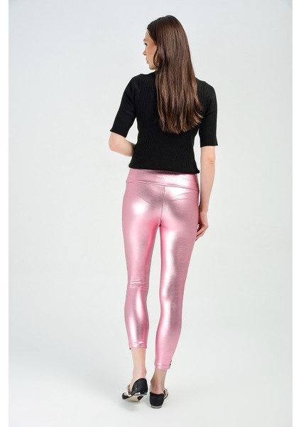 Pantolon - Yanları Payet Seritli Varak Pantolon | PNT31360 Pembe