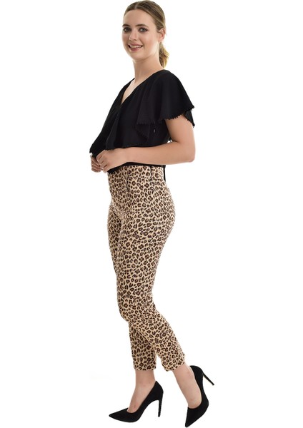 Leopar Desen Pantolon | PNT31817 Leopar Desenli