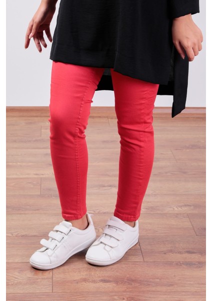 Ultra Likra Dar Kalıp Gabardin Pantolon - Kırmızı