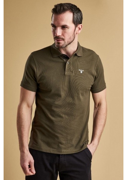 Tartan Pique Polo Shirt OL51 Olive