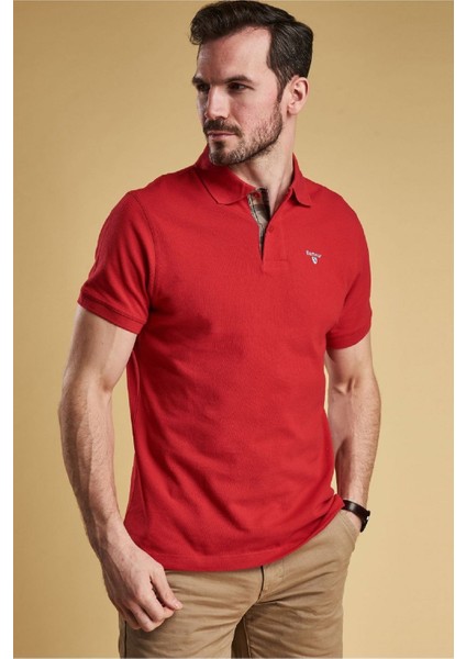 Tartan Pique Polo Shirt RE51 Red