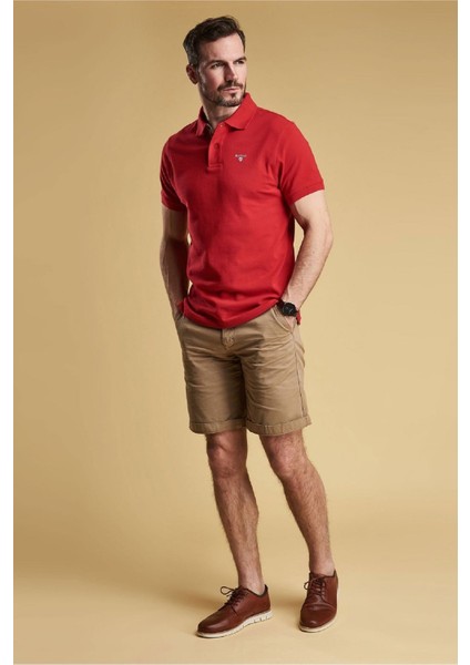 Tartan Pique Polo Shirt RE51 Red