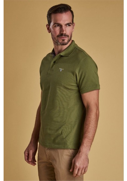 Tartan Pique Polo Shirt OL39 Burnt Olive