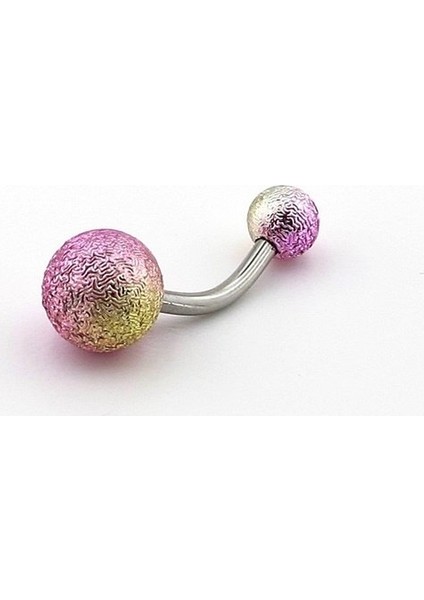 Renkli Muz Göbek Top Uçlu Çelik Piercing 8 mm P455G fiyatları
