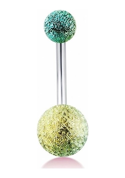 Renkli Muz Göbek Top Uçlu Çelik Piercing 8 mm P455H