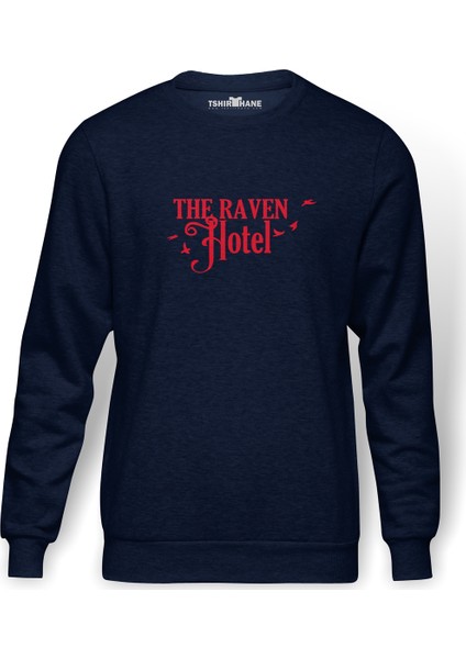 Altered Carbon The Raven Hotel Baskılı İndigo Mavi Lacivert Erkek Örme Sweatshirt Uzun kol