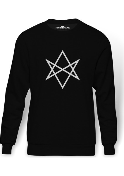 Bring Me The Horizon Logo 3 Baskılı Siyah Erkek Örme Sweatshirt Uzun kol