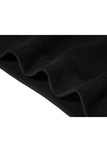 Pi Black Logo Baskılı Siyah Erkek Örme Sweatshirt Uzun kol modelleri